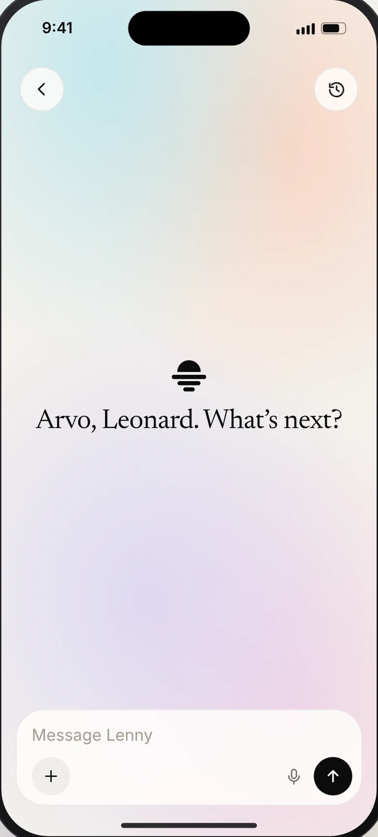 Lenny greeting you in the app